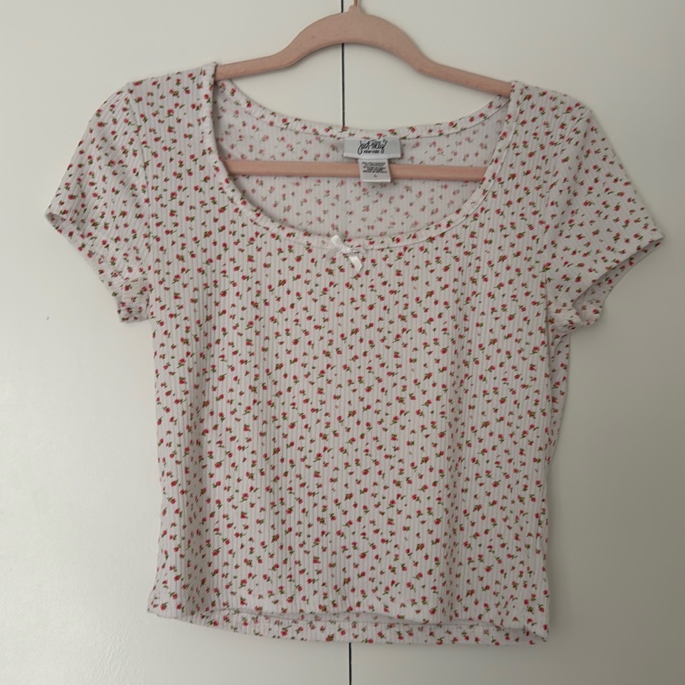 Just Polly white floral crop top